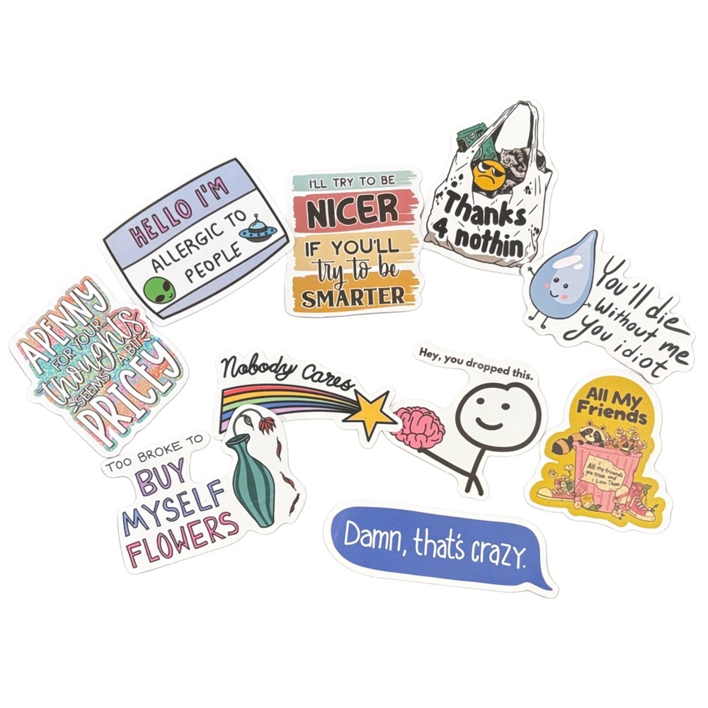 🔥SASSY STICKERS- 10 pack